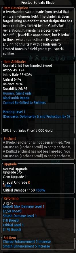 Frosted Borealis Blade stat help : r/Mabinogi .